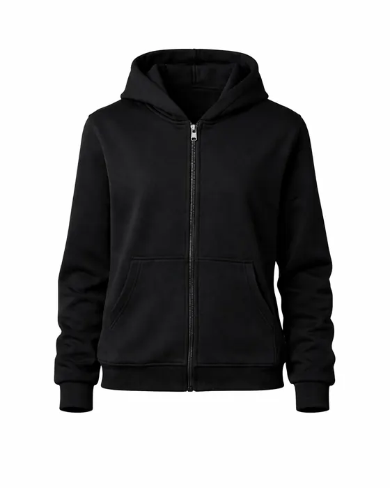 Black zip-through hoodie